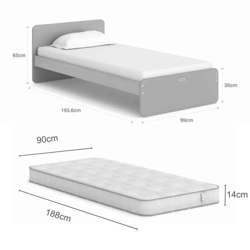 Kids Beds Furniture Boori Neat Single Bed with Spring Mattress White Urban Sales